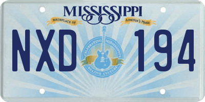 MS license plate NXD194