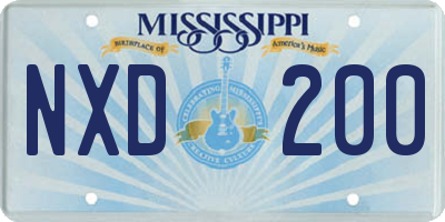 MS license plate NXD200