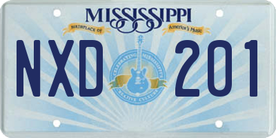 MS license plate NXD201