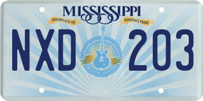 MS license plate NXD203