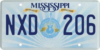 MS license plate NXD206