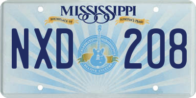MS license plate NXD208