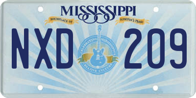 MS license plate NXD209