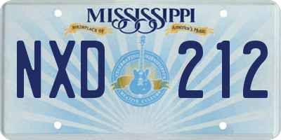 MS license plate NXD212