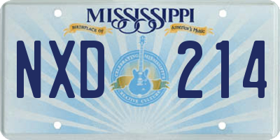 MS license plate NXD214
