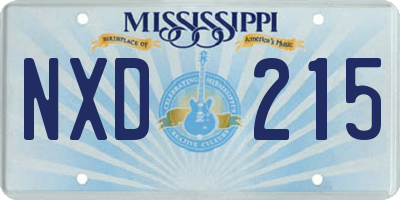 MS license plate NXD215