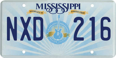 MS license plate NXD216