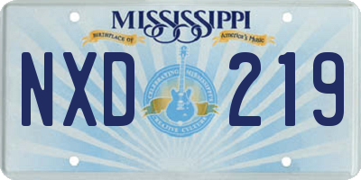 MS license plate NXD219