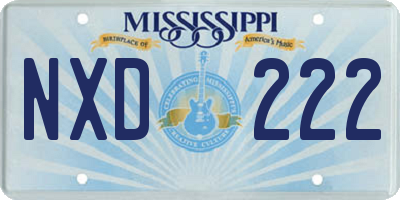 MS license plate NXD222