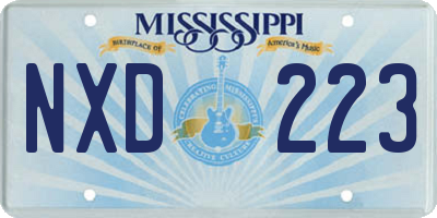 MS license plate NXD223