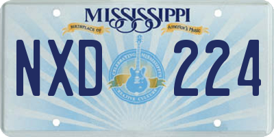 MS license plate NXD224