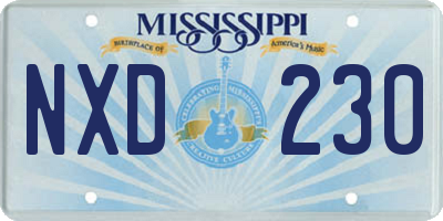 MS license plate NXD230