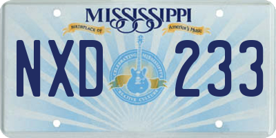 MS license plate NXD233