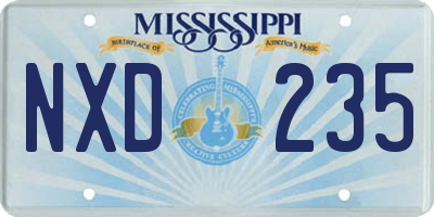 MS license plate NXD235