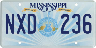 MS license plate NXD236