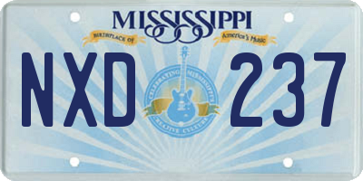 MS license plate NXD237
