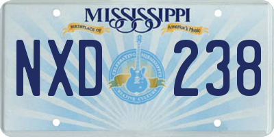 MS license plate NXD238