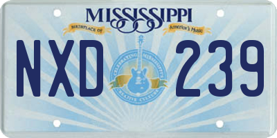 MS license plate NXD239
