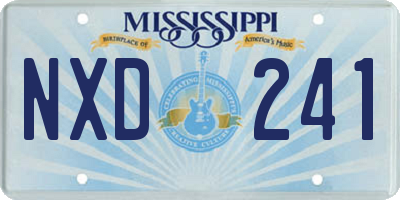 MS license plate NXD241