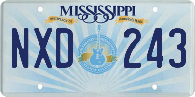 MS license plate NXD243
