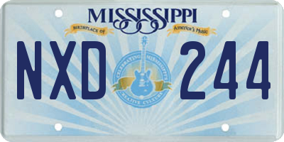 MS license plate NXD244