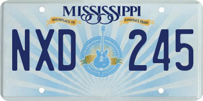 MS license plate NXD245