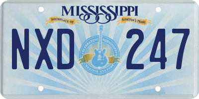 MS license plate NXD247