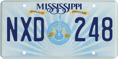 MS license plate NXD248