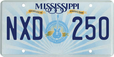 MS license plate NXD250