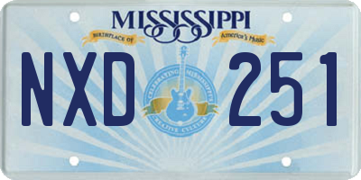 MS license plate NXD251