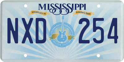 MS license plate NXD254