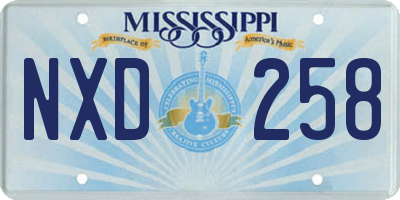 MS license plate NXD258