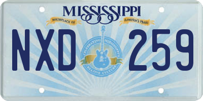MS license plate NXD259