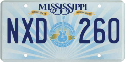 MS license plate NXD260