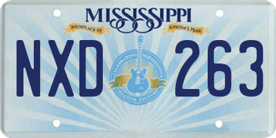 MS license plate NXD263