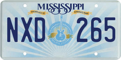 MS license plate NXD265