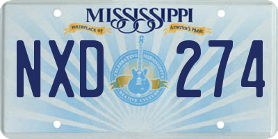MS license plate NXD274