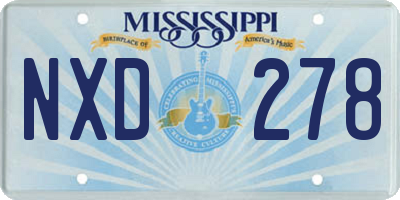 MS license plate NXD278