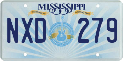 MS license plate NXD279