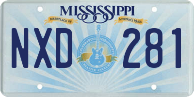 MS license plate NXD281