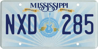 MS license plate NXD285
