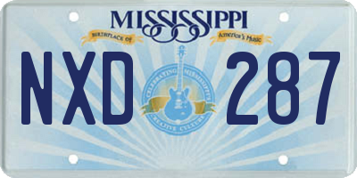 MS license plate NXD287