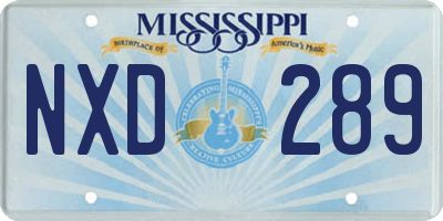 MS license plate NXD289