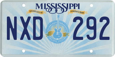 MS license plate NXD292
