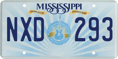MS license plate NXD293
