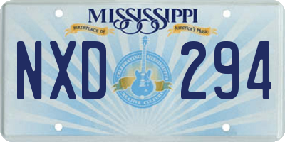 MS license plate NXD294
