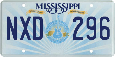 MS license plate NXD296
