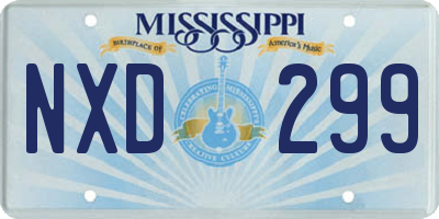 MS license plate NXD299