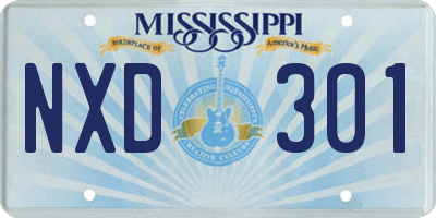 MS license plate NXD301
