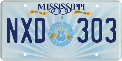 MS license plate NXD303